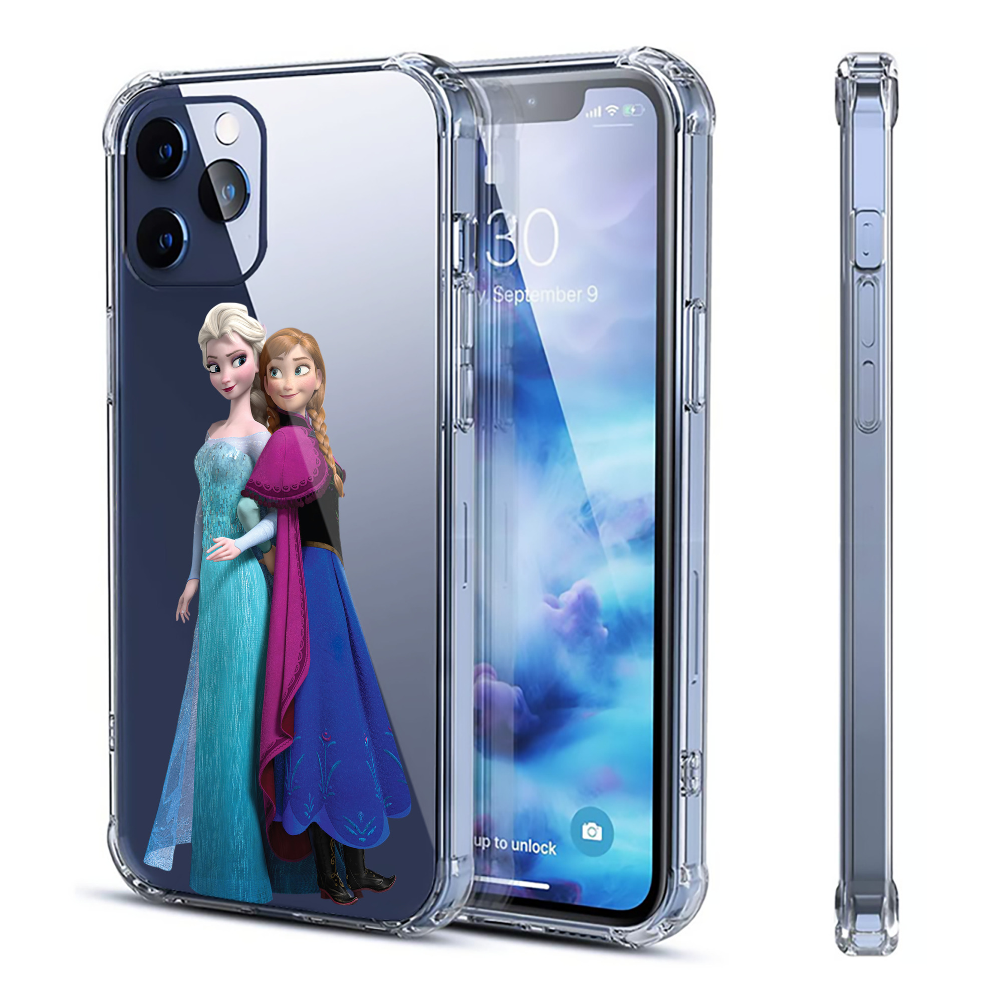 （画像用） アナと雪の女王 アンナ エルサ Frozen Anna Elsa 【iPhone 12シリーズ対応】透明スマホケース（クリアソフトケース）